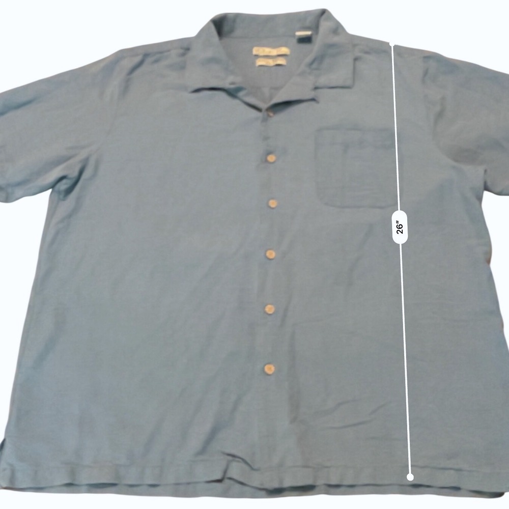 Vintage Batik Bay 100% Silk Camp Shirt Mens XL Blue Textured Floral Short Sleeve - Picture 10 of 16